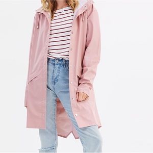 RAINS waterproof pink long rain coat rain jacket xs